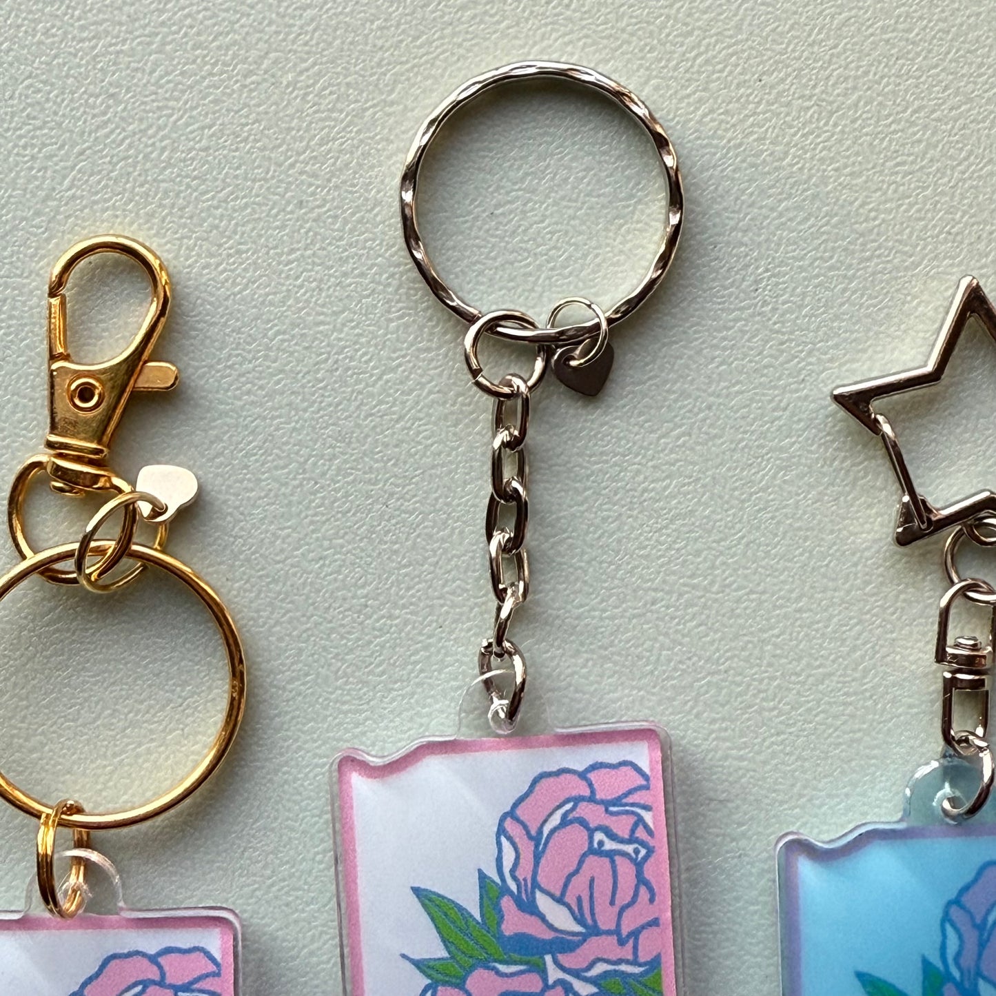 Indiana State Peony Acrylic Keychain