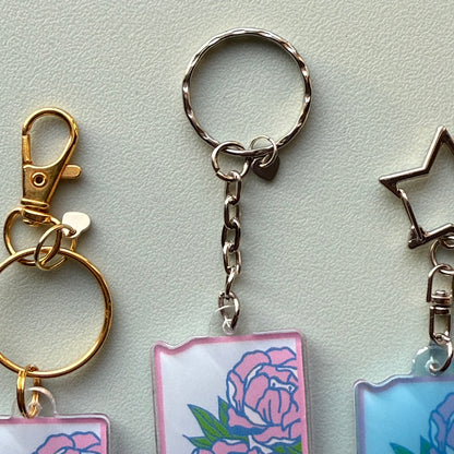 Indiana State Peony Acrylic Keychain