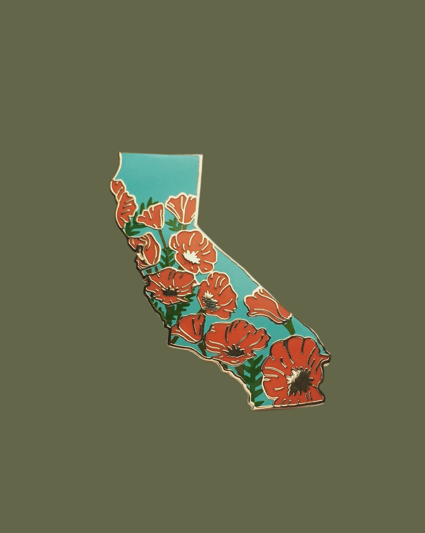 California Poppy Hard Enamel Pin - State Flower Series