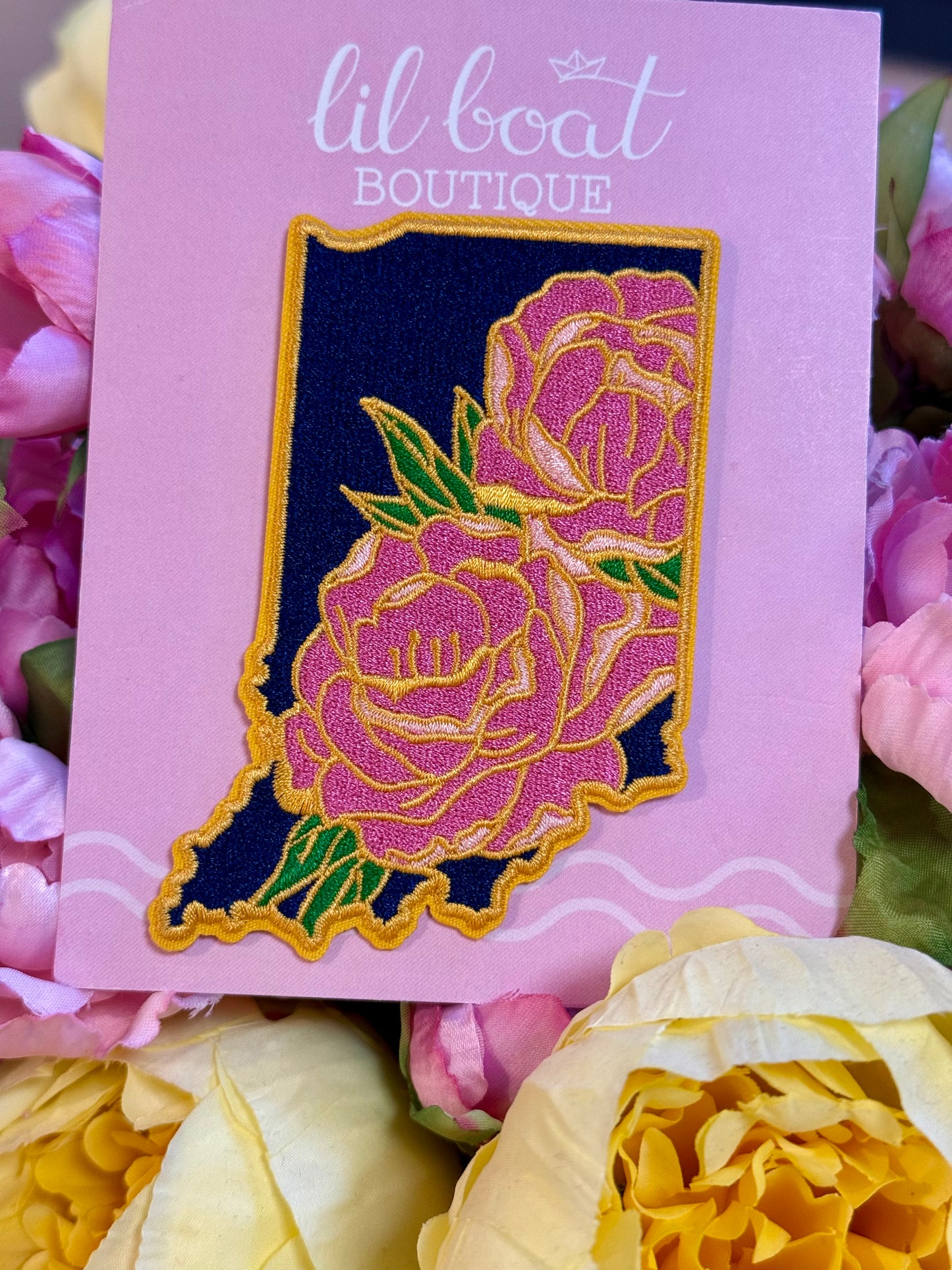 Indiana Peony v 1.5 - State Flower Embroidered Patch
