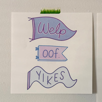 Welp Oof Yikes Risograph Print - v.2