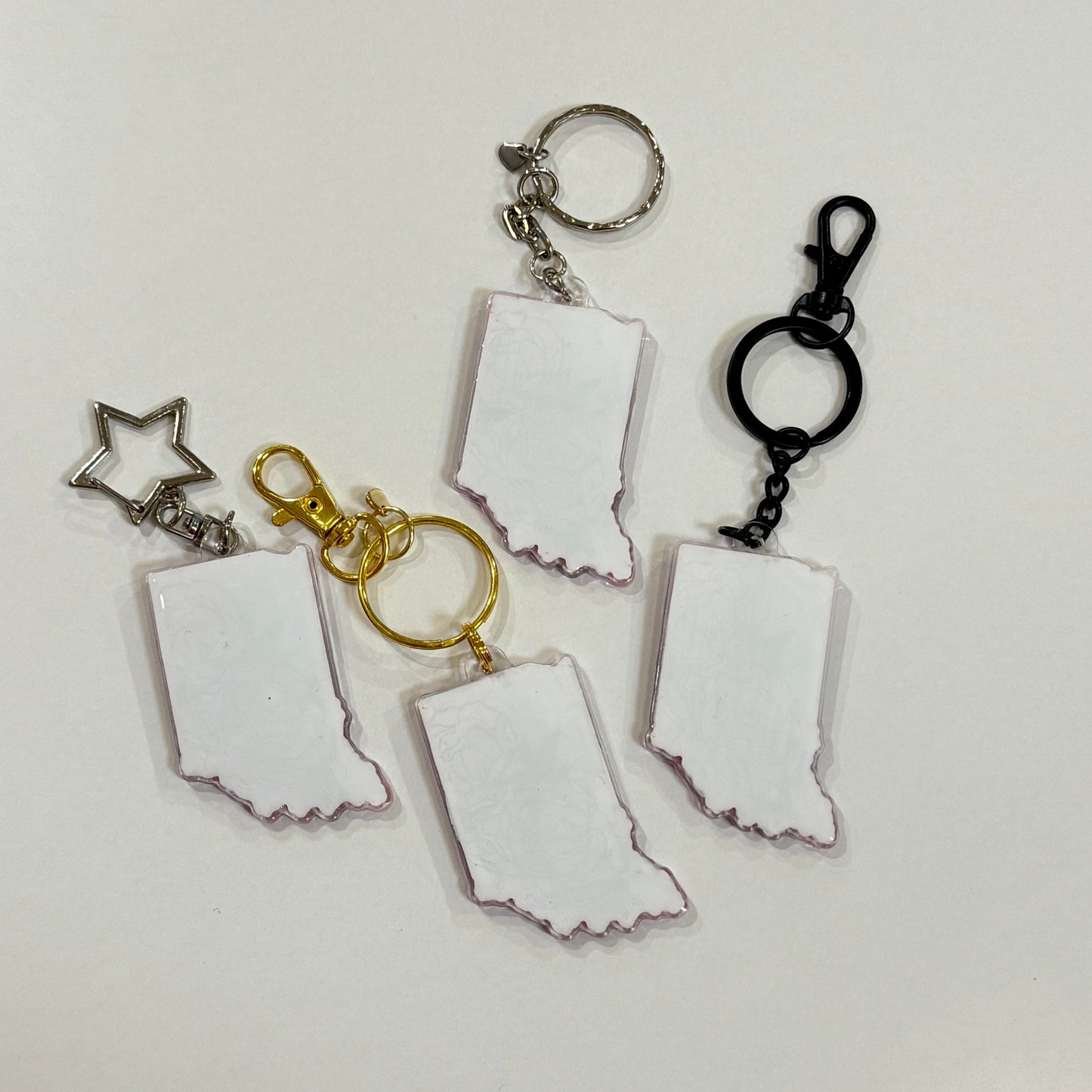 Indiana State Peony Acrylic Keychain