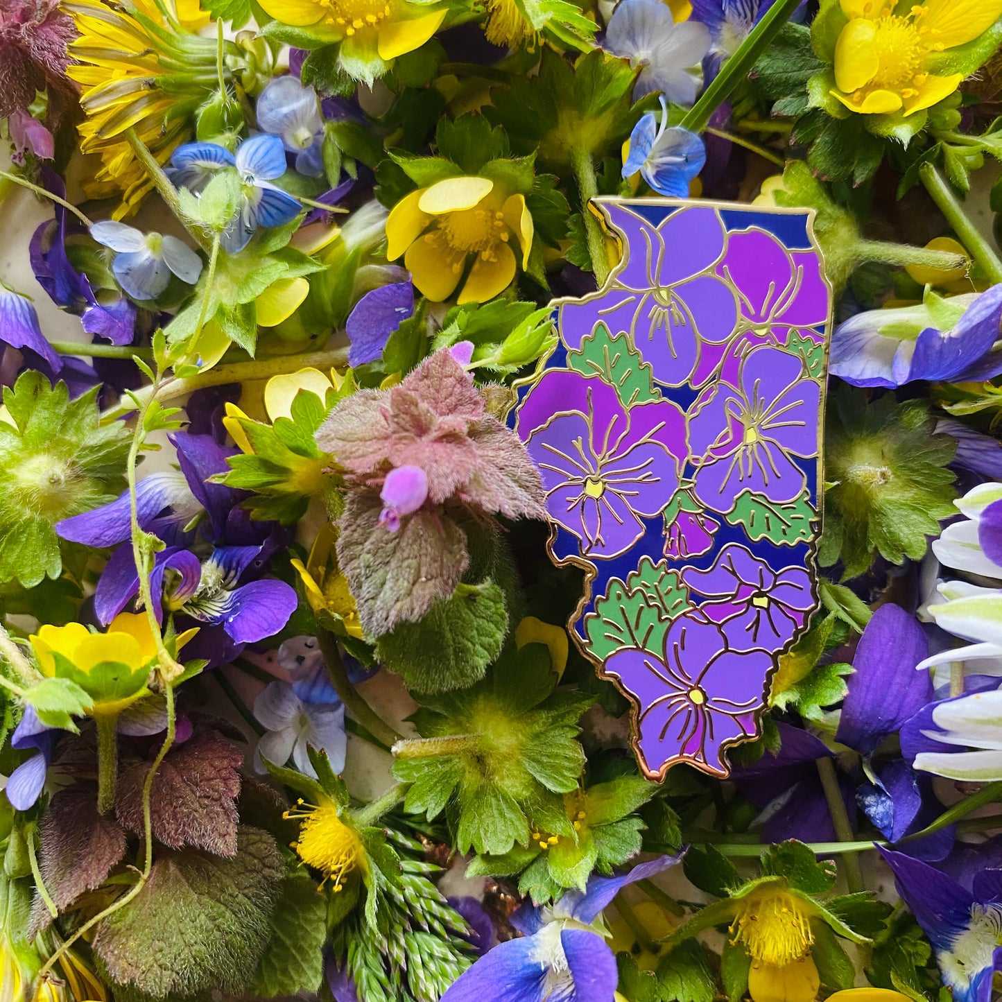 Illinois Violet - State Flower Hard Enamel Pin