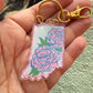 Indiana State Peony Acrylic Keychain