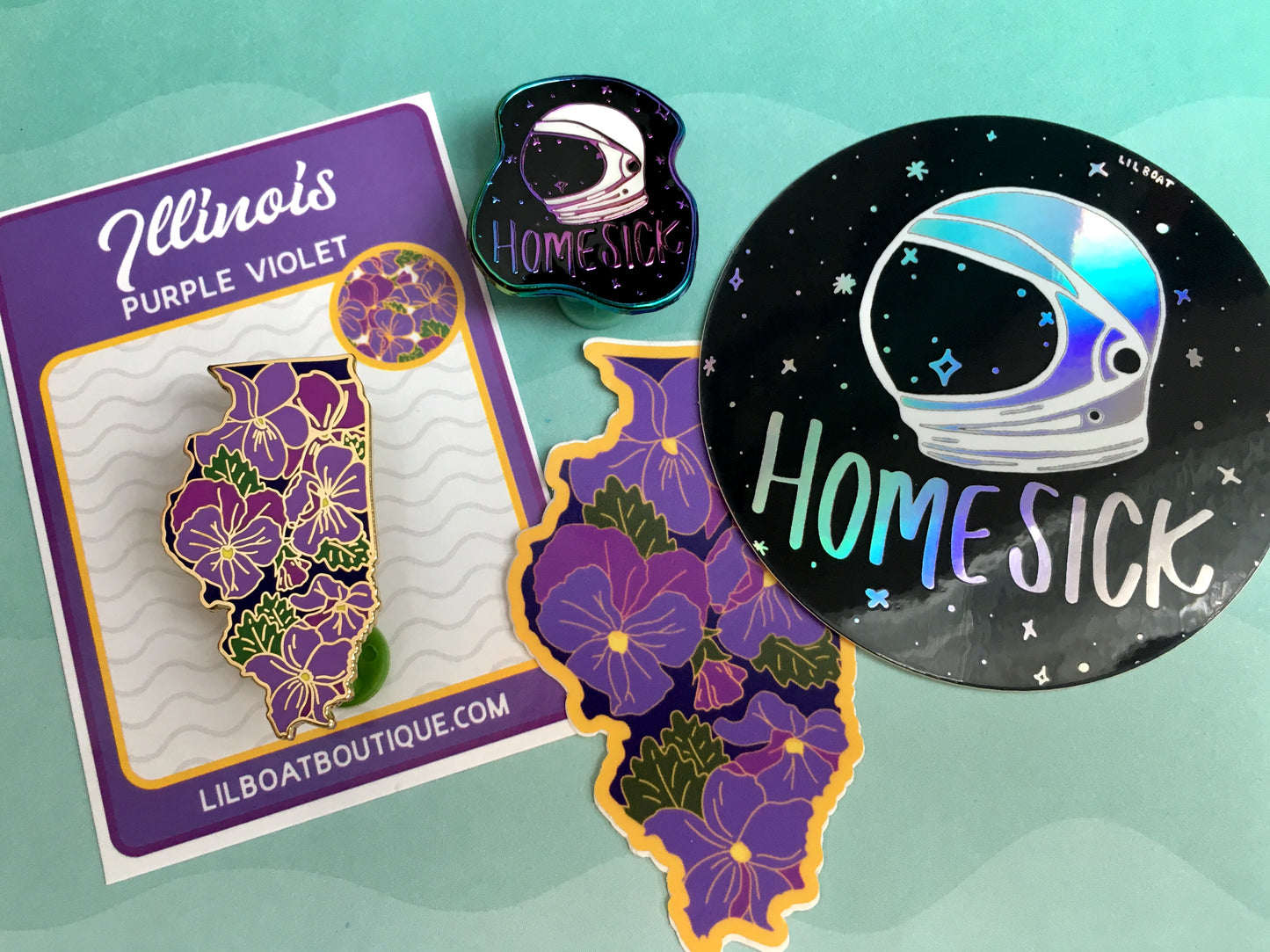 Illinois Violet - State Flower Hard Enamel Pin