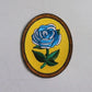 Antique Flower in Frame - One Day - Embroidered Patch - Blue Rose