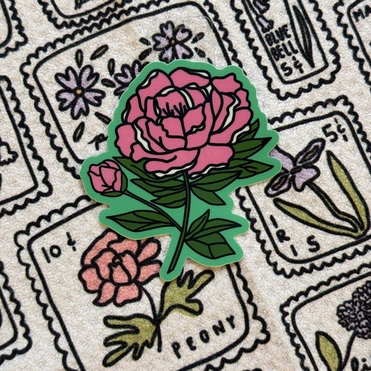 Pink Peony - 3" Vinyl Sticker