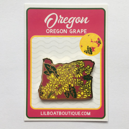 Oregon Grape Enamel Pin - State Flower Series - OR