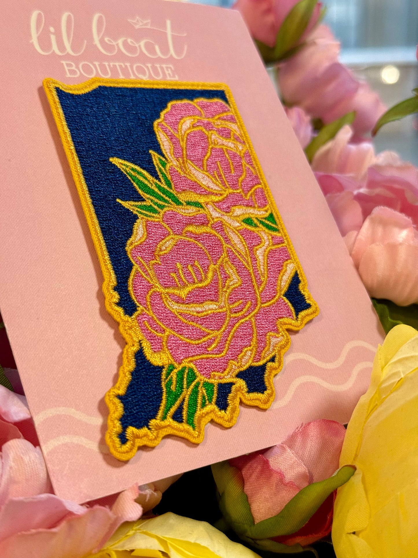 Indiana Peony v 1.5 - State Flower Embroidered Patch
