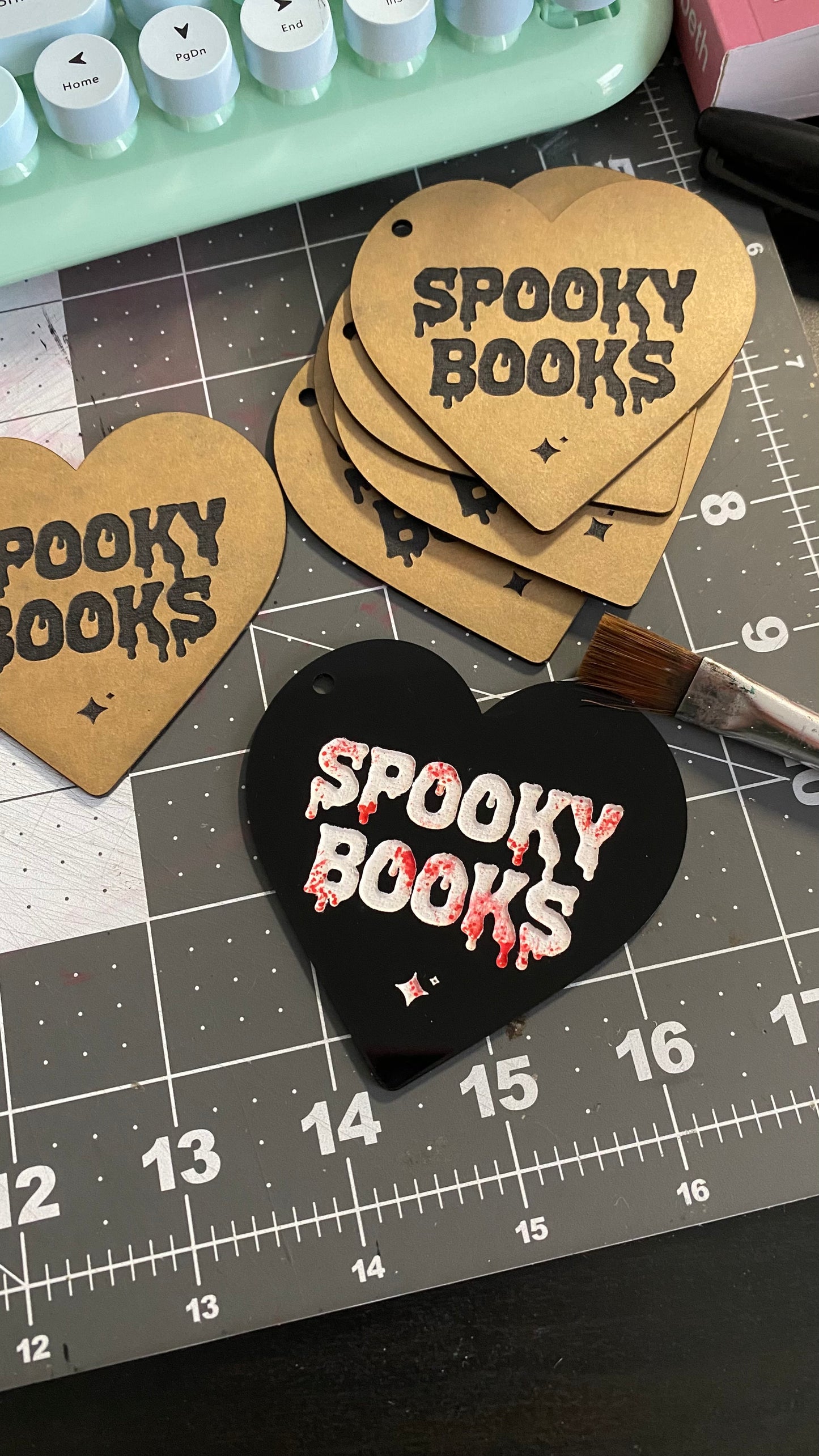 Spooky Books Heart-Shaped Tassel Bookmark