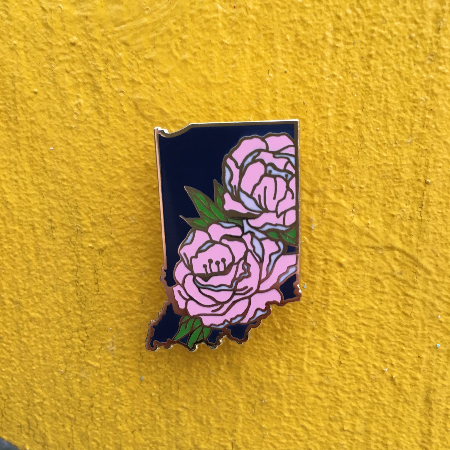 Indiana Peony - State Flower - Hard Enamel Pin