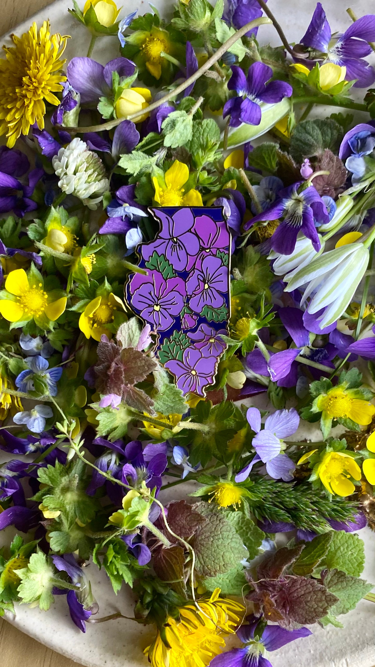 Illinois Violet - State Flower Hard Enamel Pin