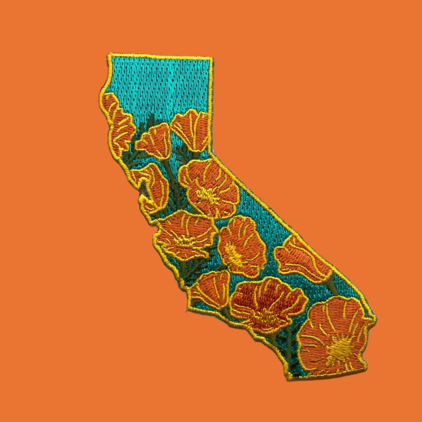 California Poppy Patch - State Flower Embroidered Patch