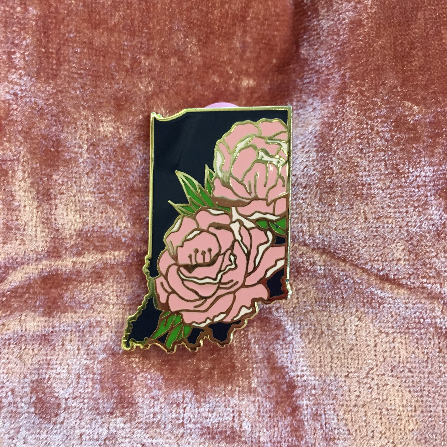 Indiana Peony - State Flower - Hard Enamel Pin