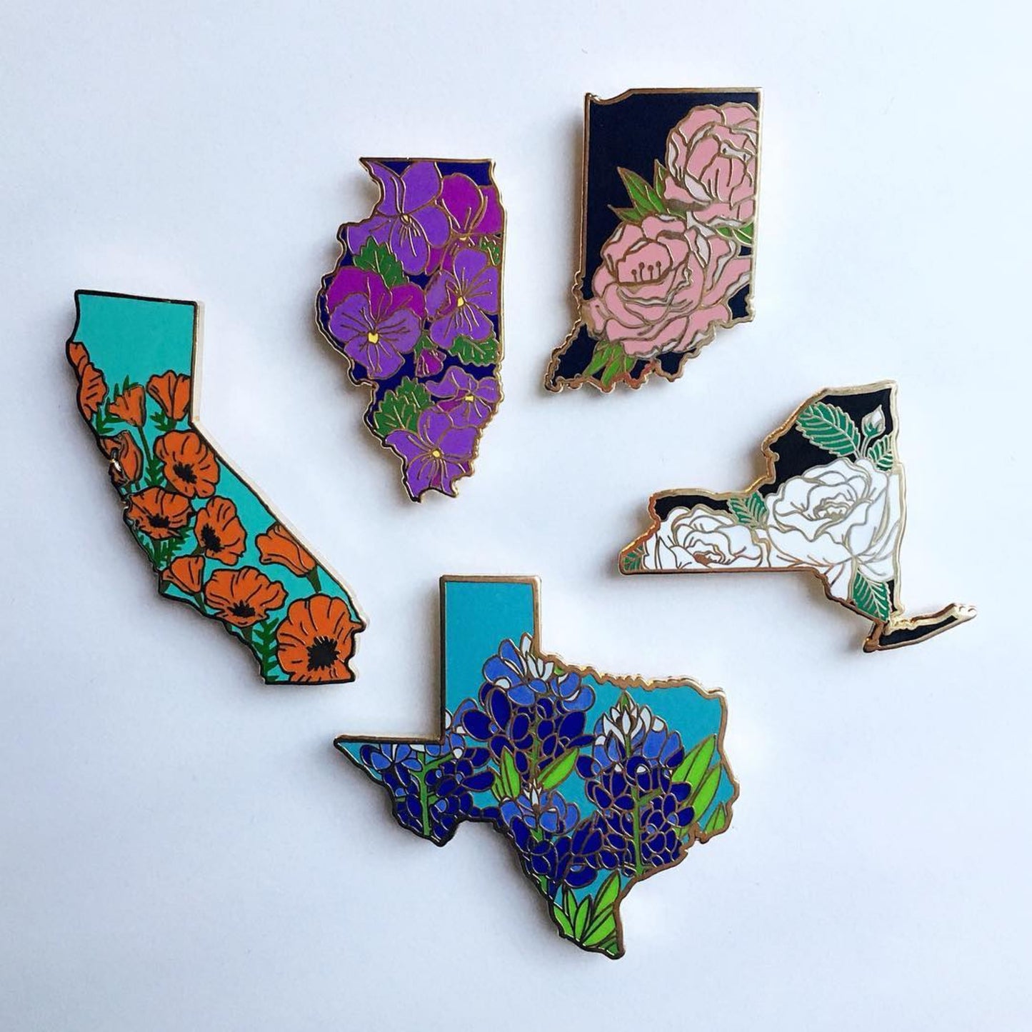 Indiana Peony - State Flower - Hard Enamel Pin