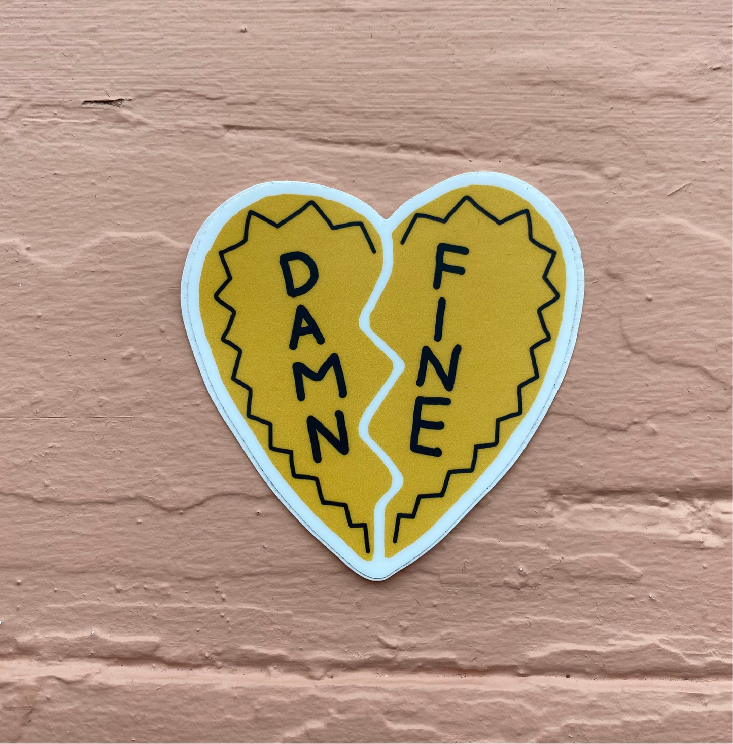 Damn Fine - Vinyl Sticker - Gold Heart Twin Peaks Laura Palmer Necklace