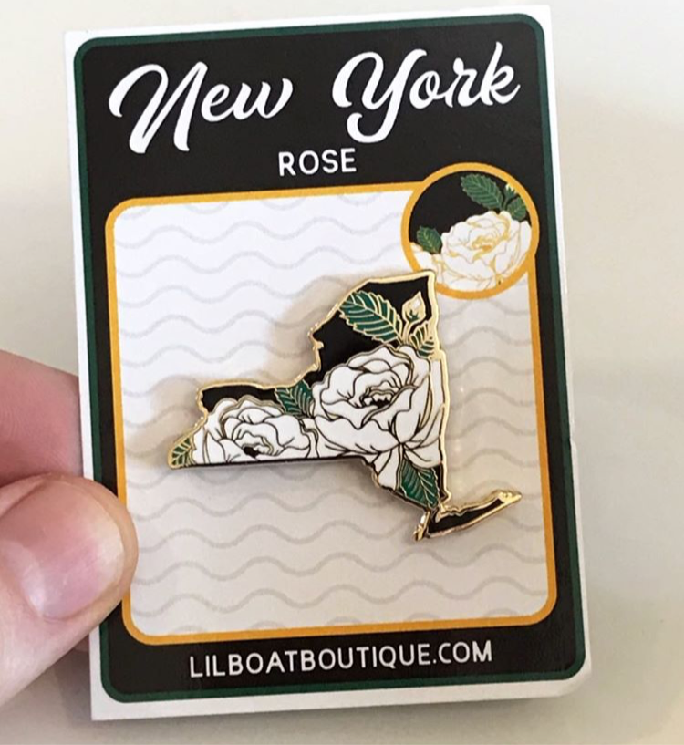 New York Rose - State Flower Hard Enamel Pin