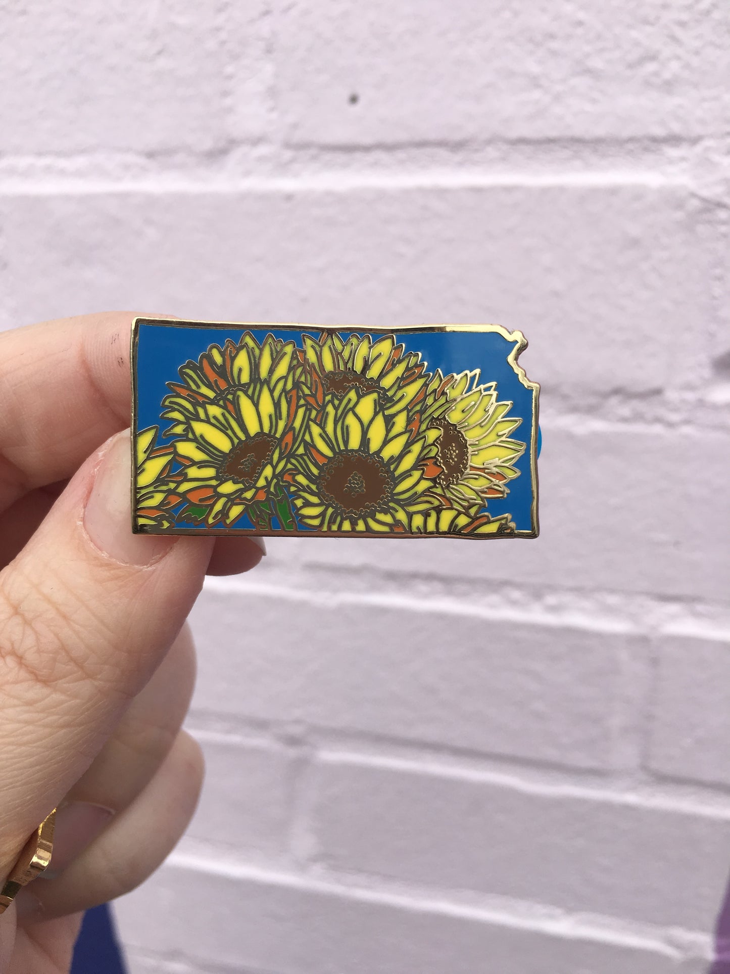 Kansas Sunflower Enamel Pin - State Flower Series KS