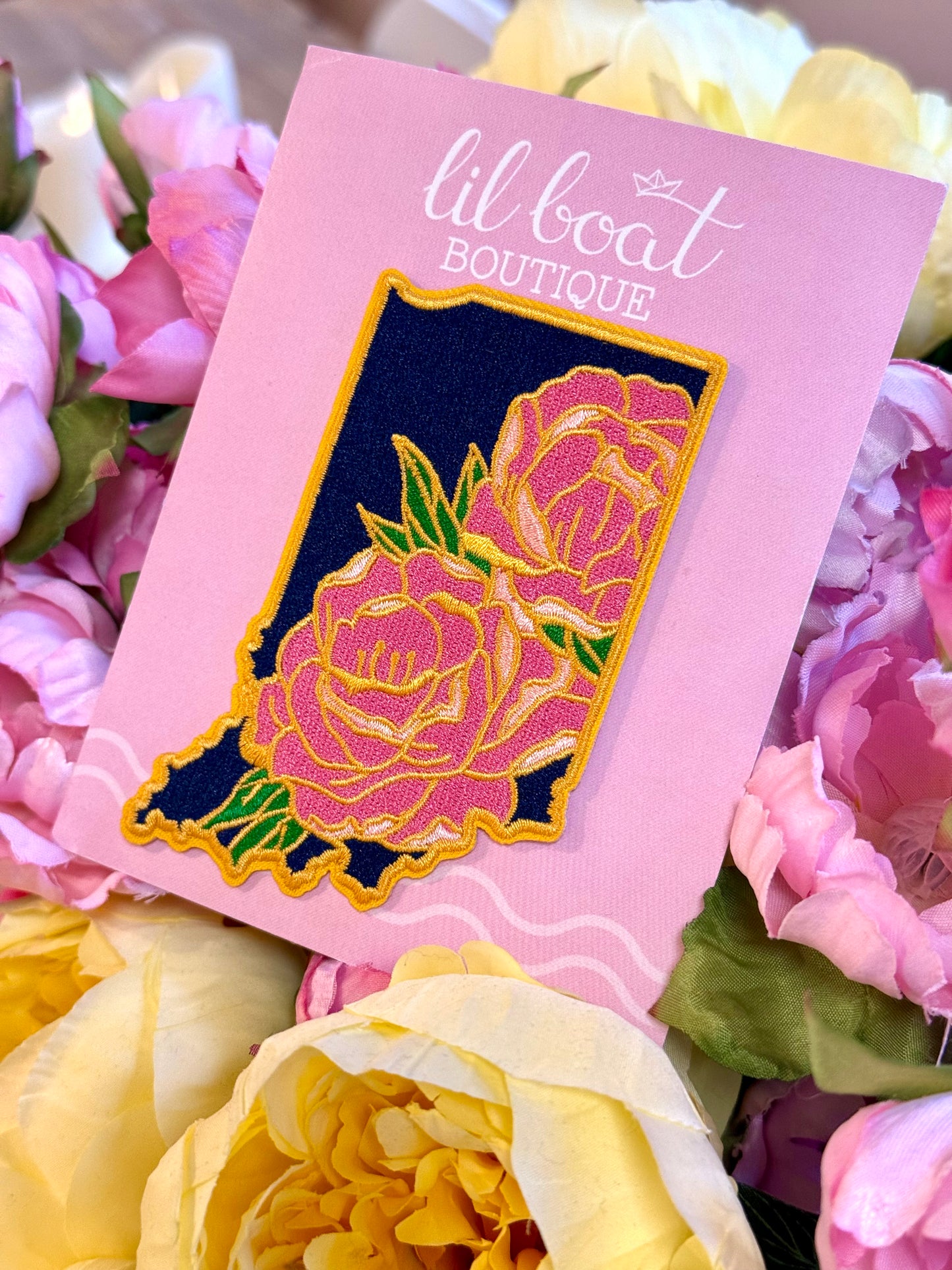 Indiana Peony v 1.5 - State Flower Embroidered Patch