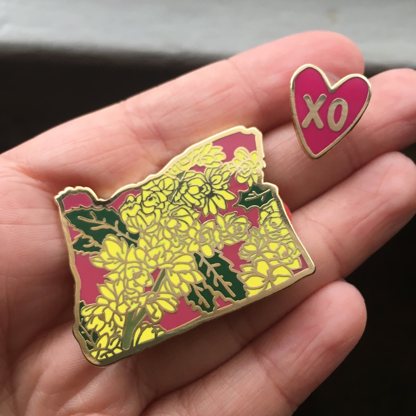 Oregon Grape Enamel Pin - State Flower Series - OR