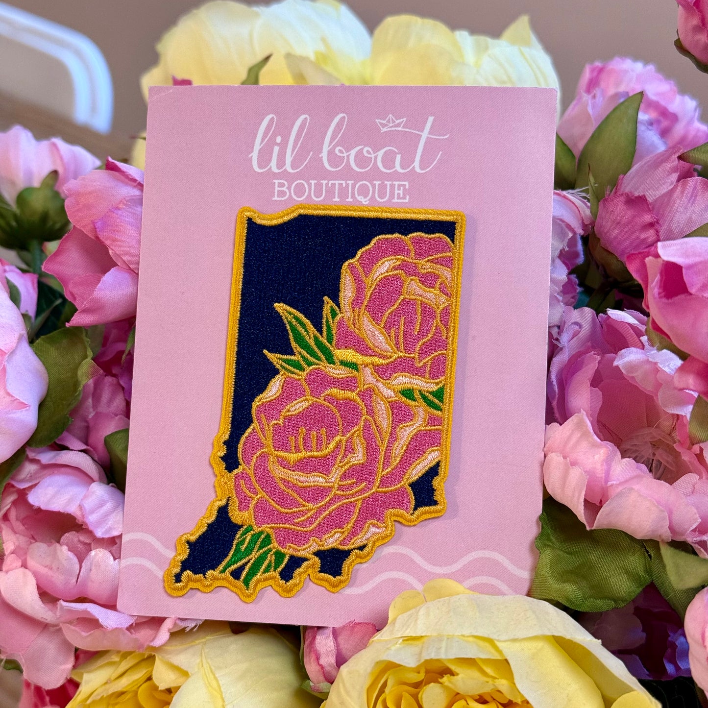 Indiana Peony v 1.5 - State Flower Embroidered Patch