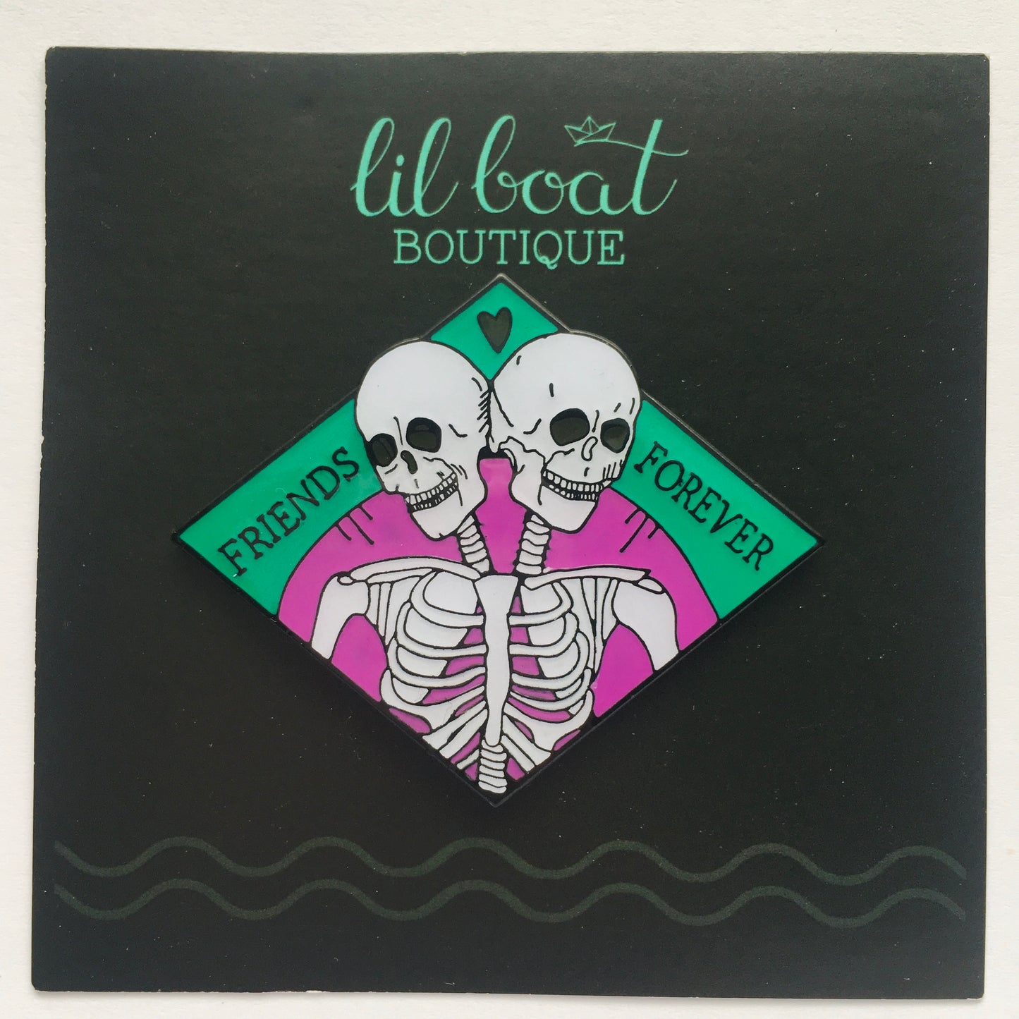 Friends Forever - Party Variant - Spooky Halloween Skeleton Enamel Pin