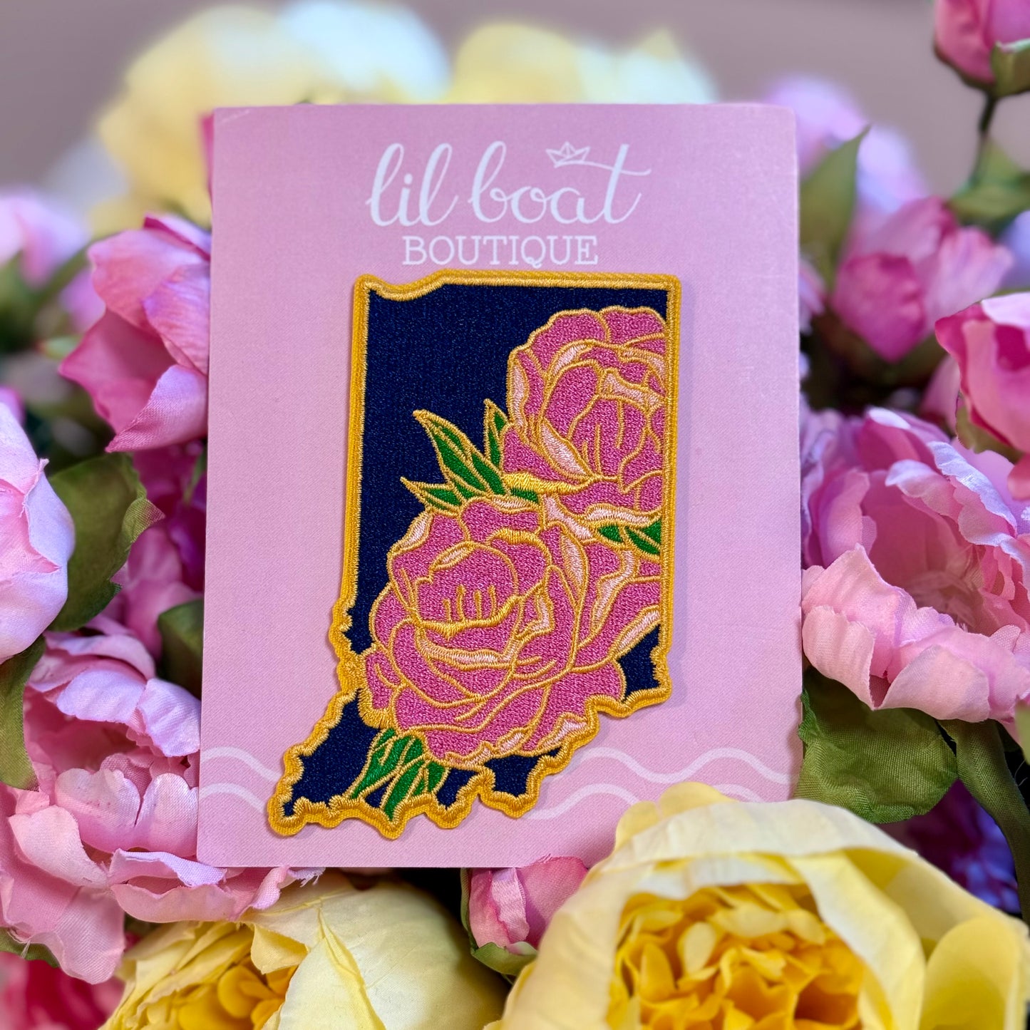 Indiana Peony v 1.5 - State Flower Embroidered Patch