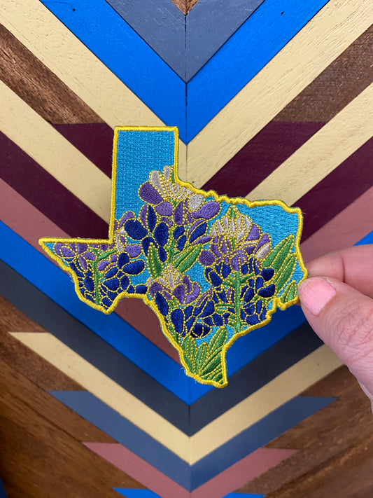 Texas Bluebonnet Embroidered Patch - State Flower Series