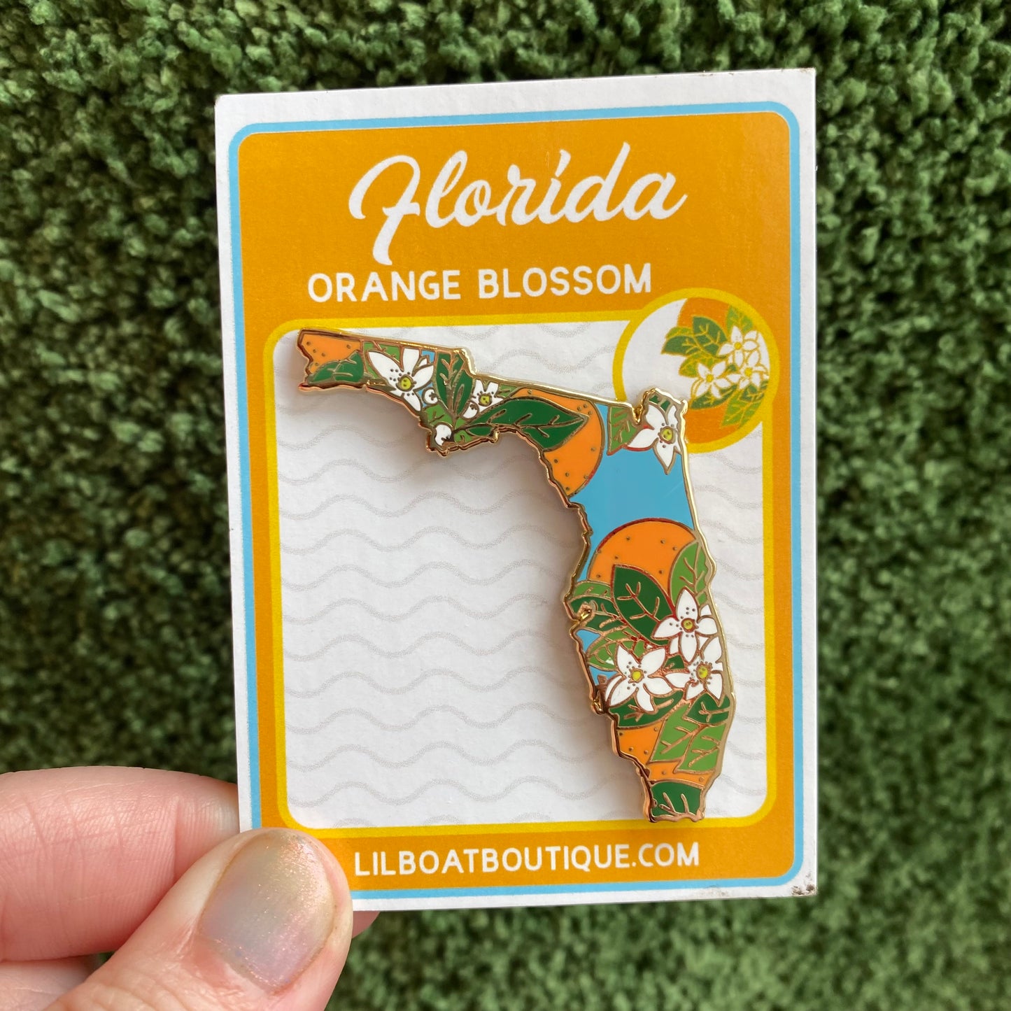 Florida Orange Blossom Enamel Pin - State Flower Series FL