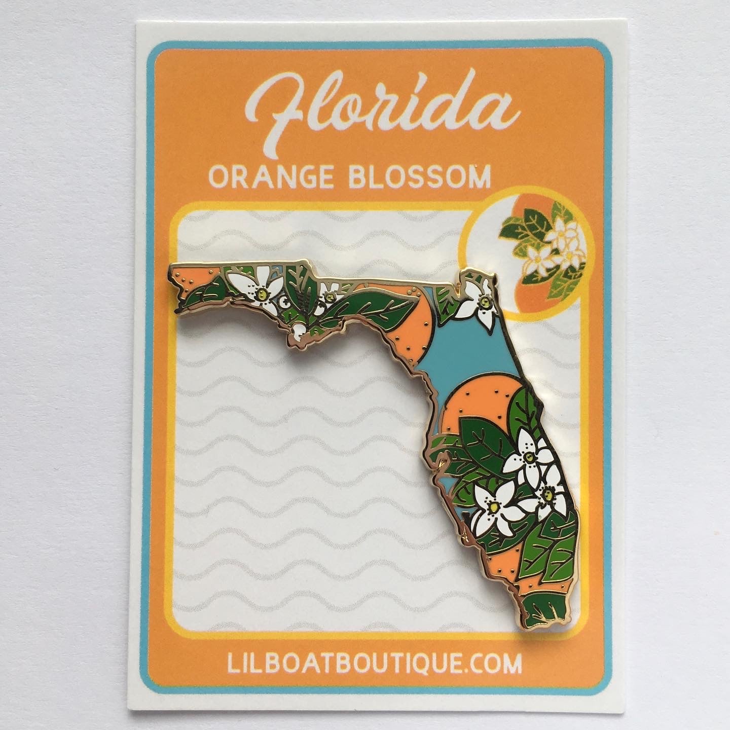 Florida Orange Blossom Enamel Pin - State Flower Series FL