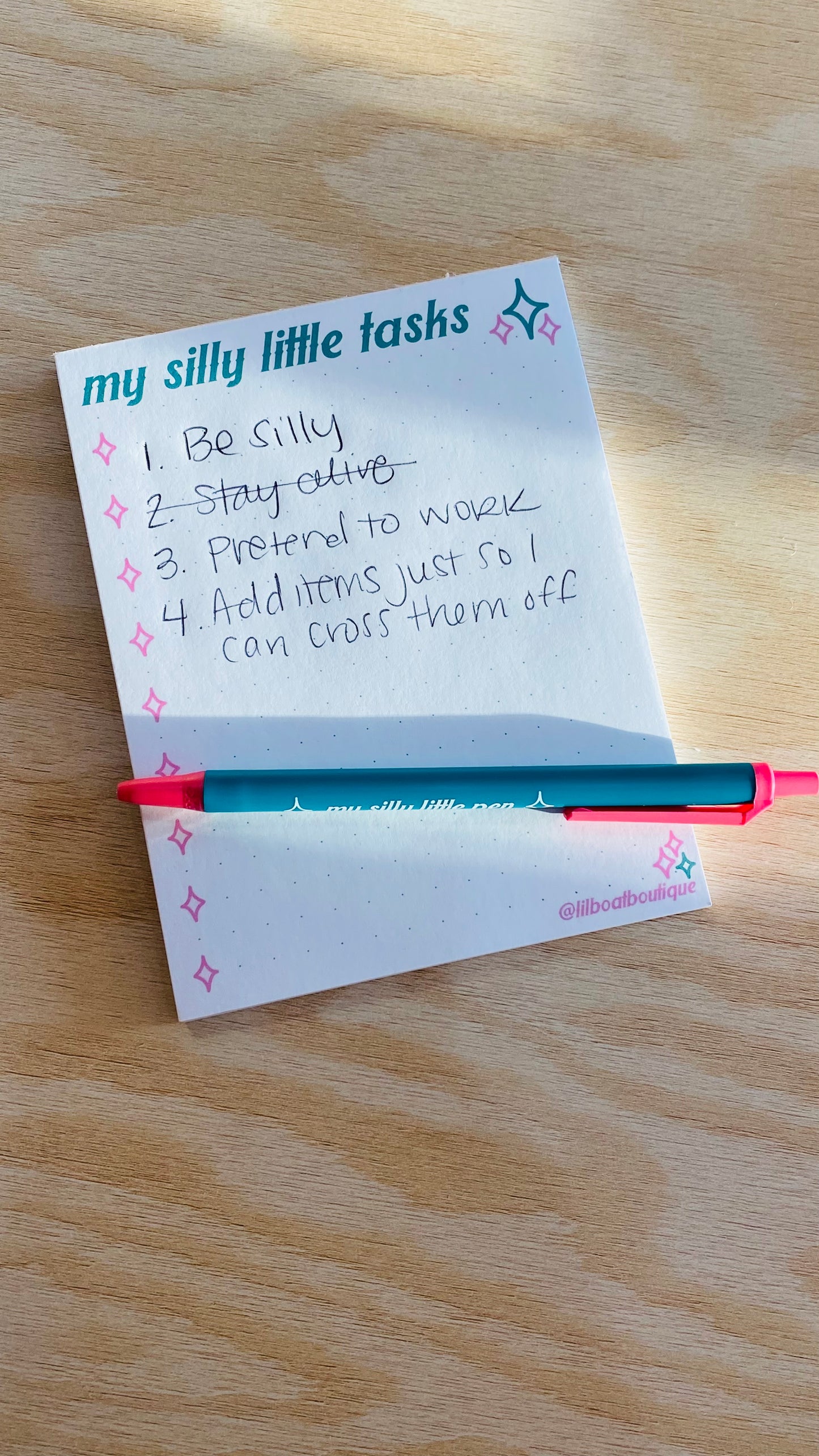 My Silly Little Tasks Notepad + Silly Little Pen Set