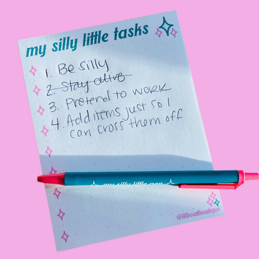 My Silly Little Tasks Notepad + Silly Little Pen Set