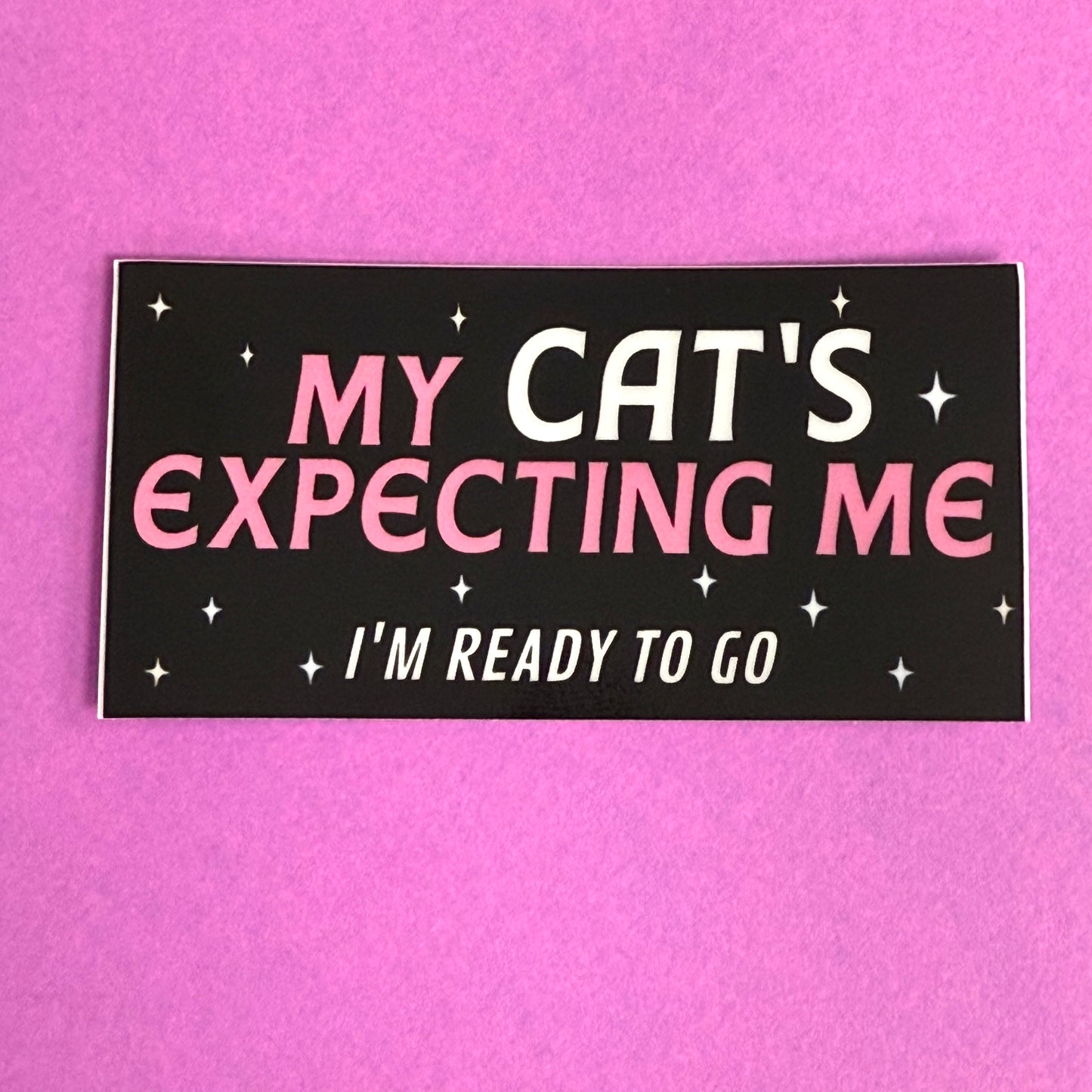 My Cat's Expecting Me Vinyl Sticker