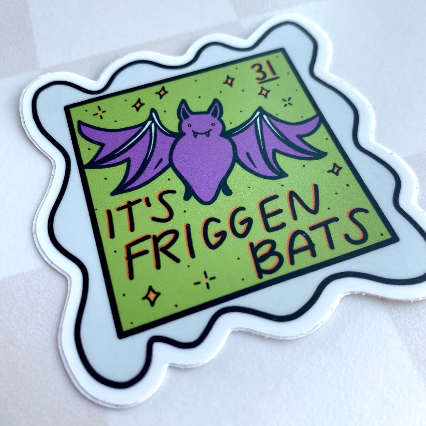 It's Friggen Bats Halloween Stamp Sticker 31c