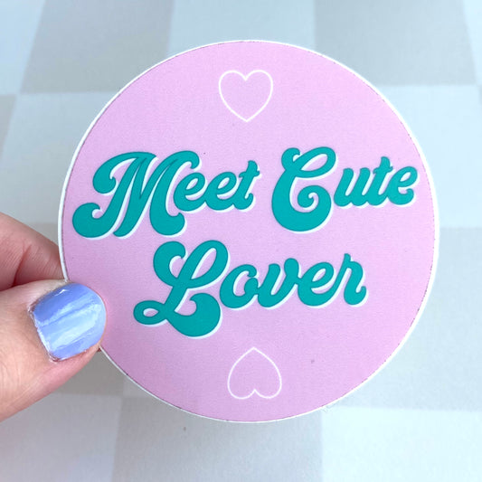 Meet Cute Lover - 3" Round Vinyl Sticker