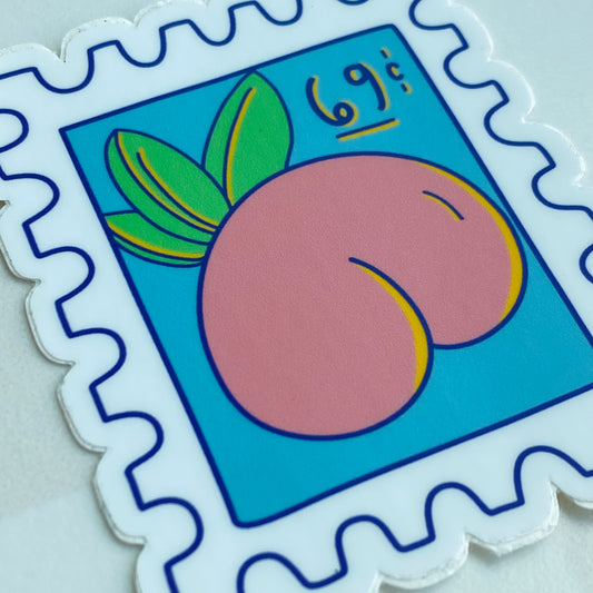 Peach 69c Stamp Vinyl Sticker