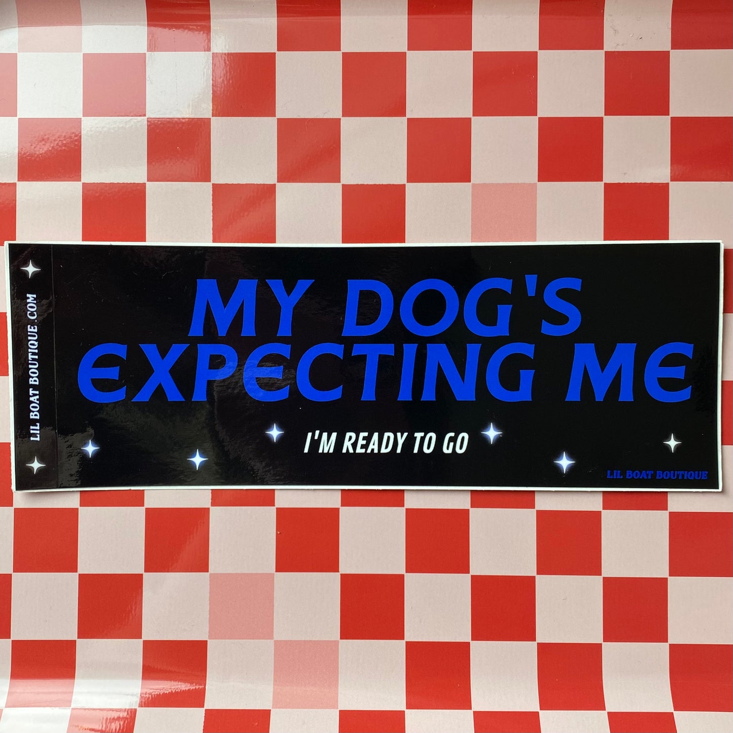 My Dog's Expecting Me - Bumper Sticker - Djo Gloom