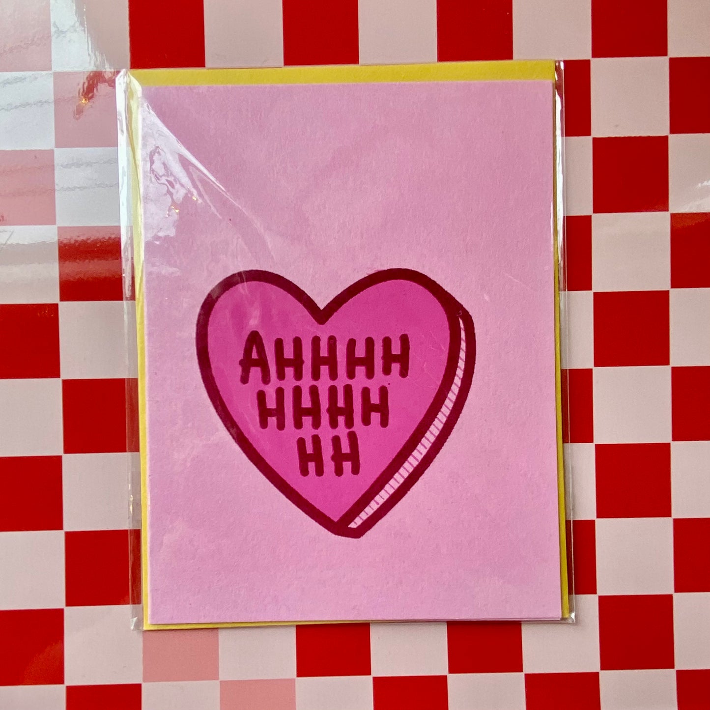 AHHHHHHHH Greeting Card - Cream or Pink