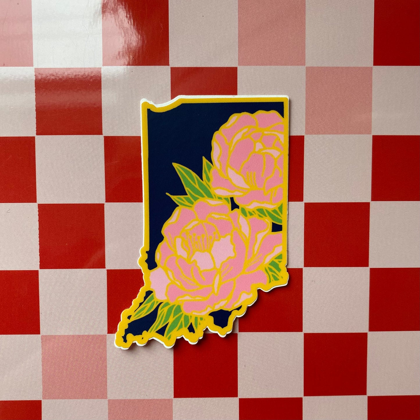 Indiana State Peony - 3" Vinyl Sticker