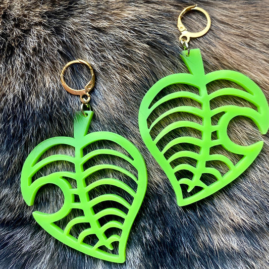 New Horizons Leaf - Acrylic Earrings - Two Options - Made To Order