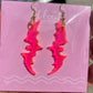 Dangly Bats - Fluorescent Pink Acrylic Earrings