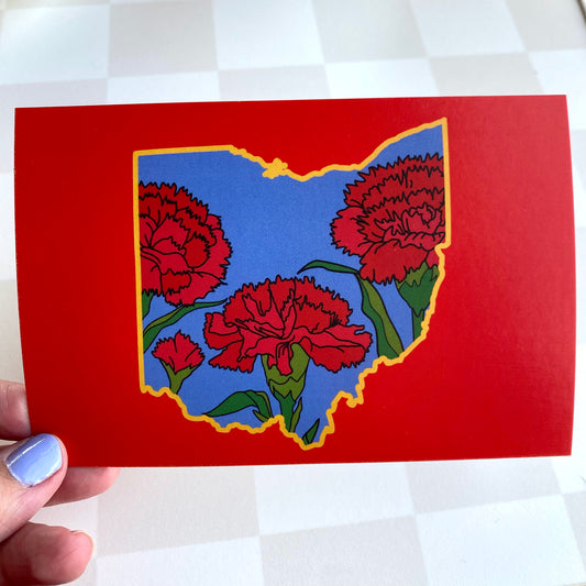 Ohio Scarlet Carnation - 4 x 6" Print - Postcard