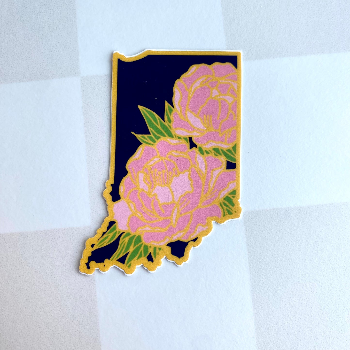 Indiana State Peony - 3" Vinyl Sticker