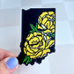 Indiana Peony - Black and Yellow - 3" Vinyl Sticker