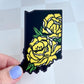 Indiana Peony - Black and Yellow - 3" Vinyl Sticker