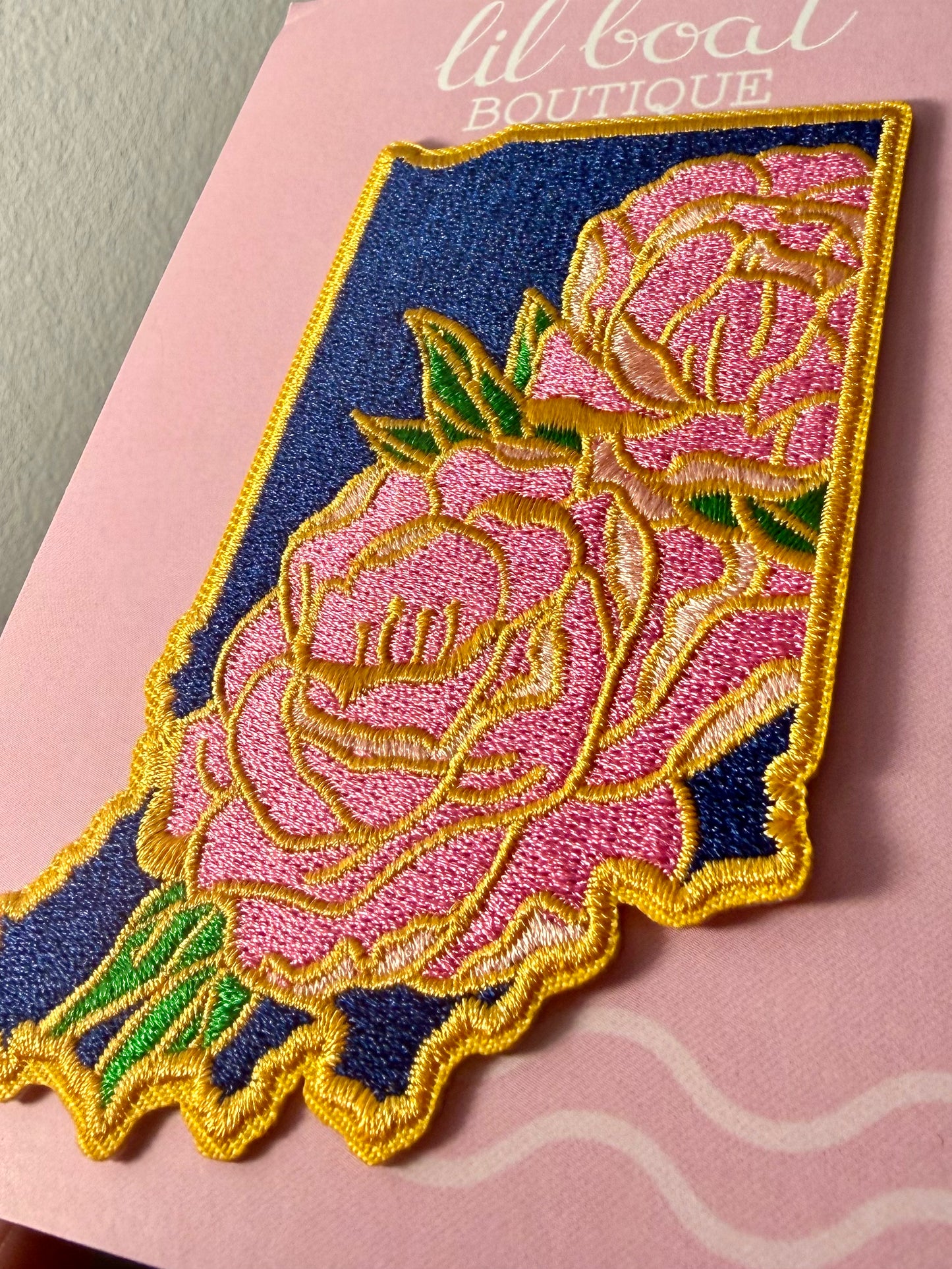 Indiana Peony v 1.5 - State Flower Embroidered Patch
