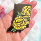 Indiana Peony - Black and Yellow - 3" Vinyl Sticker