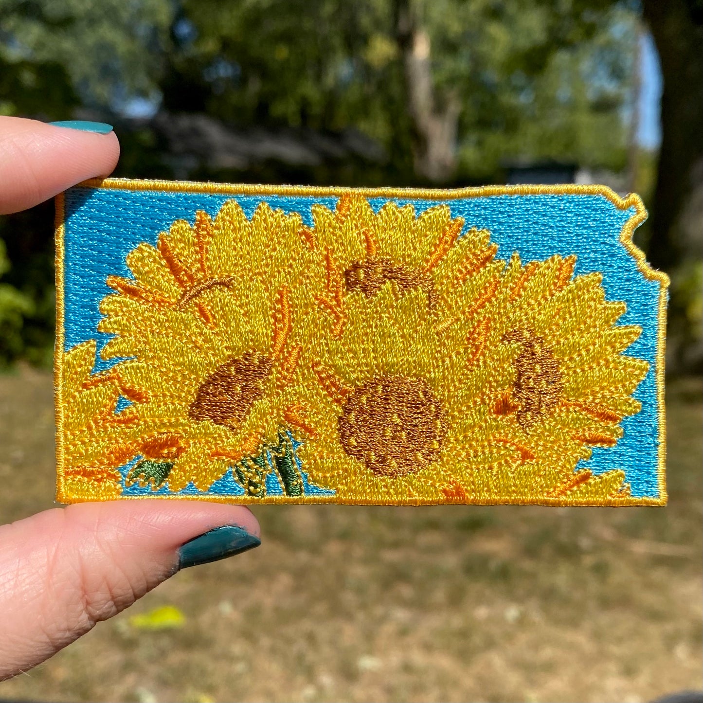 Kansas Sunflower - State Flower Embroidered Patch