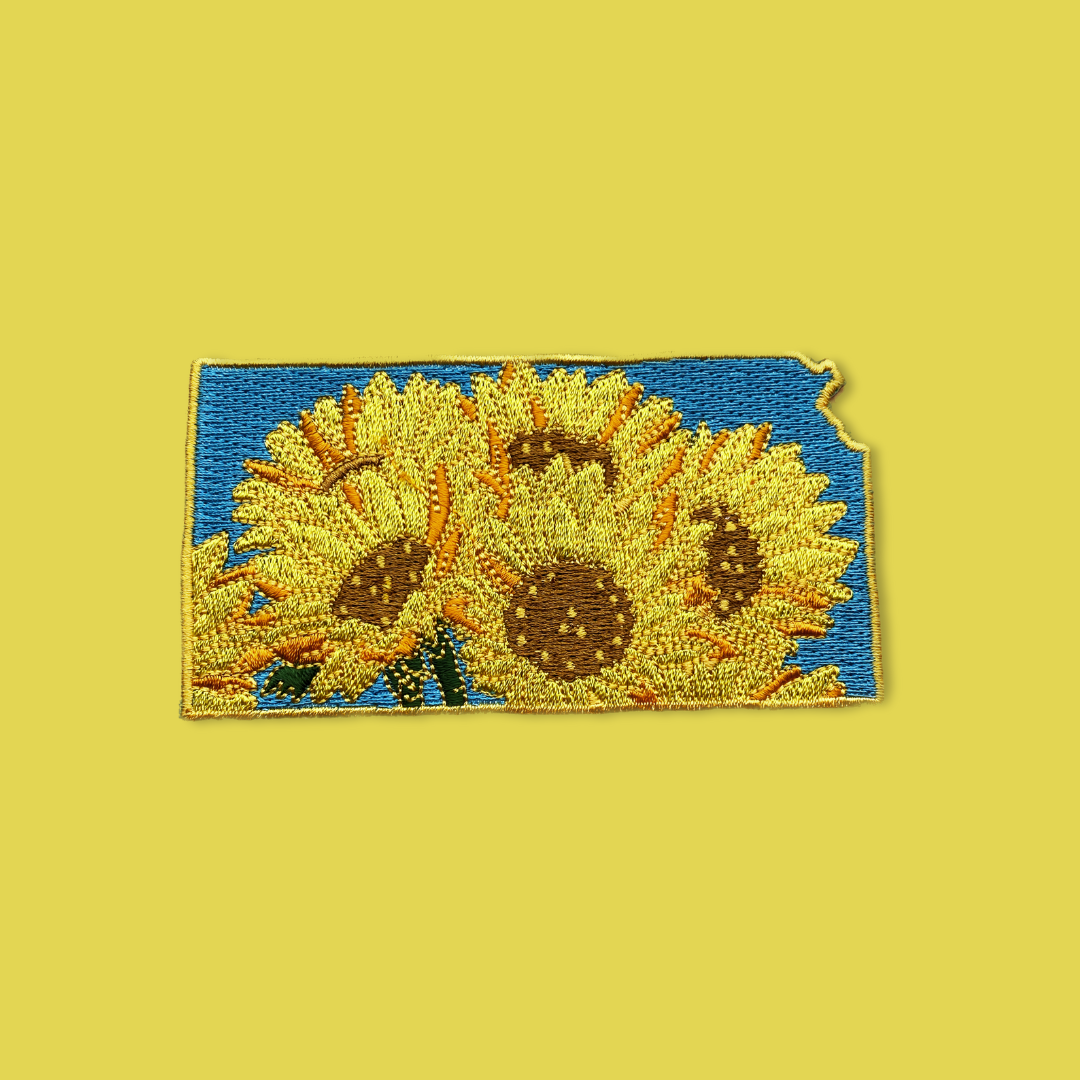 Kansas Sunflower - State Flower Embroidered Patch