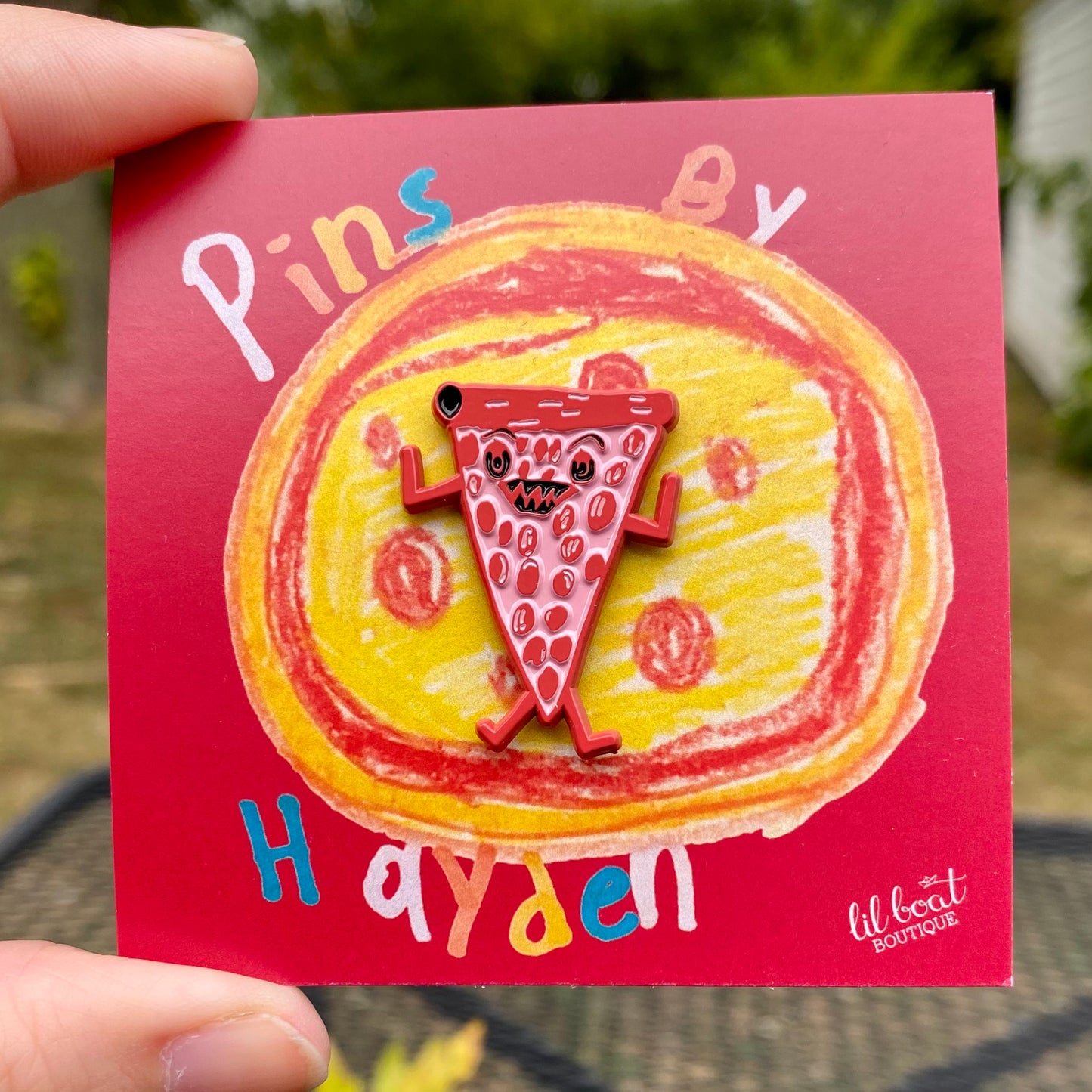 Pizza Monster - Pins By Hayden - Spoopy Cute Halloween Enamel Pin